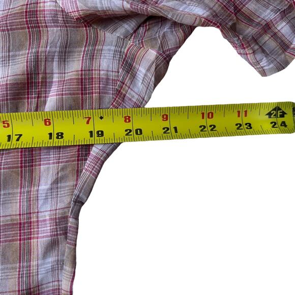 Royal Knight Plaid Shirt Medium Men’s 70s Red Beige Vintage Button-Up Casual - Picture 3 of 4